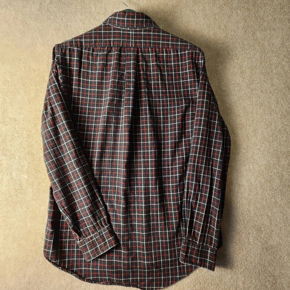 Polo‎ Ralph Lauren Button Down Shirt Mens L Black Red Plaid Flannel Pony Logo
